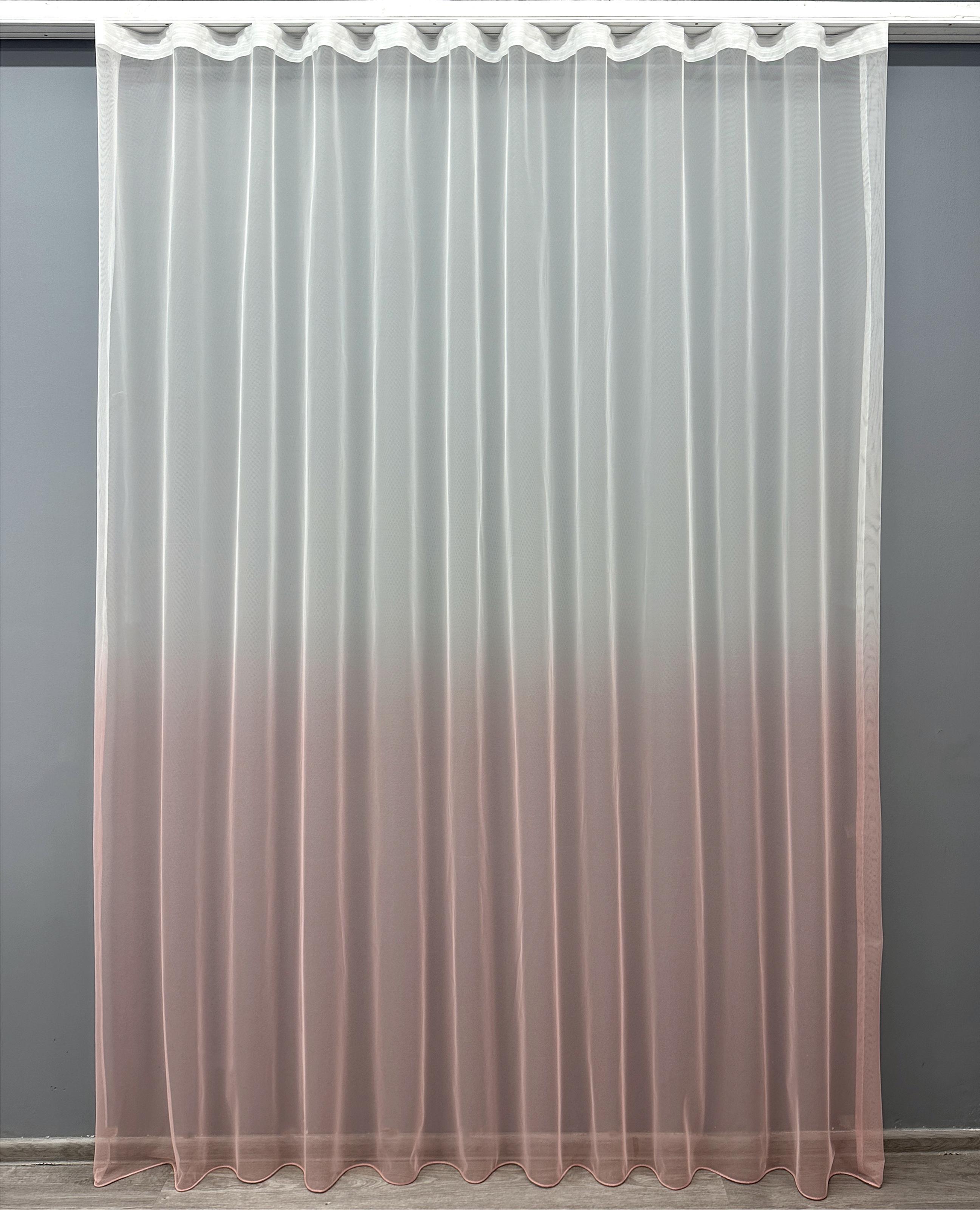 Тюль VR-Textil 1651т Грек-сетка омбре 300х270 см Пудровый (42-0622)