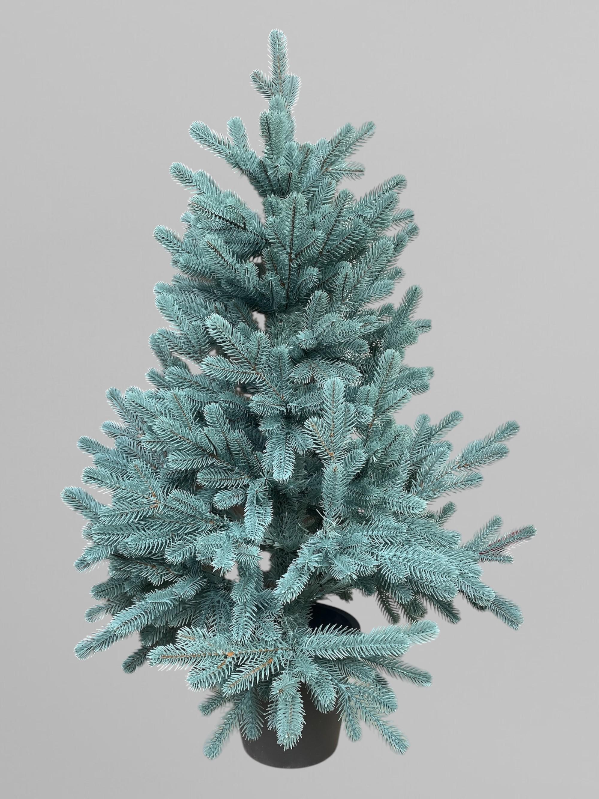 Штучна ялинка лита Traditional в горщику 90 см Блакитний (Н01022)
