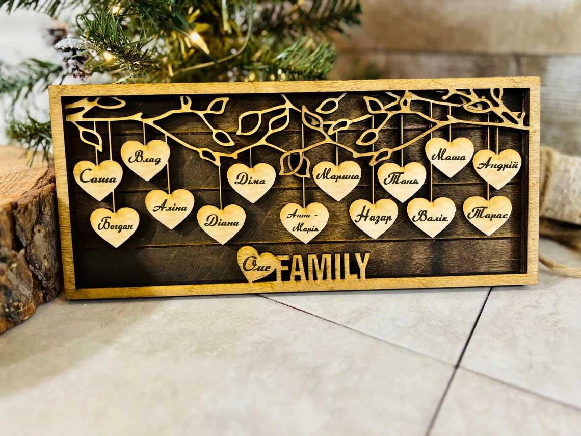 Настінне панно Фамільне дерево 31x21 см (01429-дер-4-7)