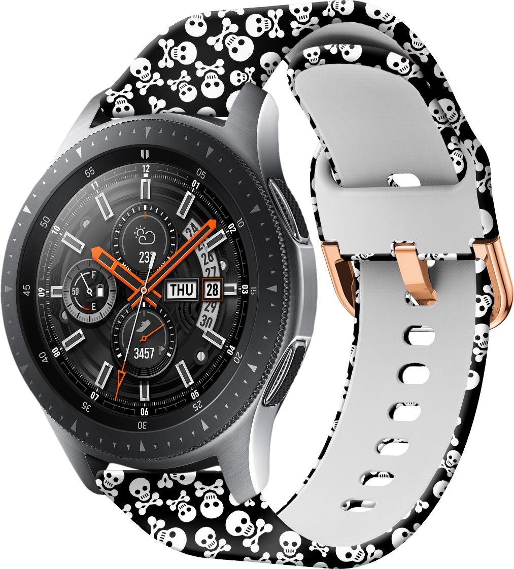 Ремешок Colorful для Galaxy Watch 42 мм Skull Black (28346)