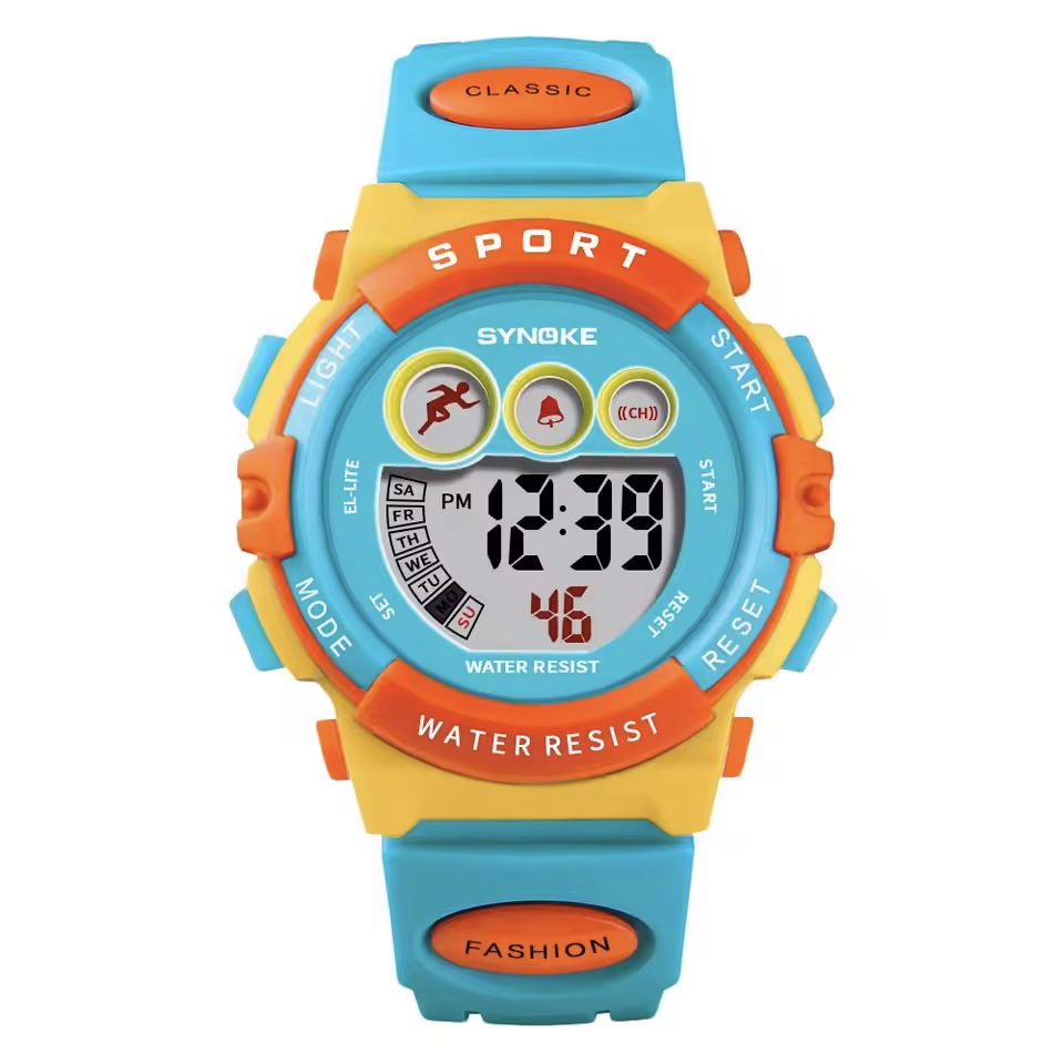 Наручний годинник дитячий Synoke з підсвічуванням Синьо-жовтий (AR-0000359) - фото 2