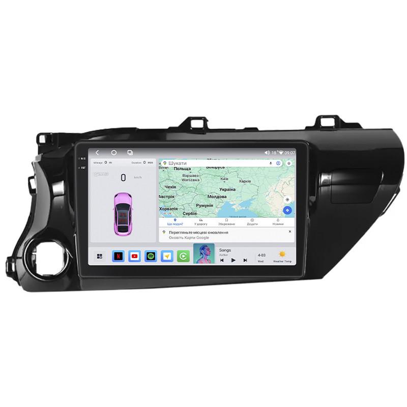 Автомагнитола штатная Lesko 4G/QLED/CarPlay/360°/GPS/Wi-Fi для Toyota Hilux VIII 2015-2020 4/64Gb 10" (2318134988)