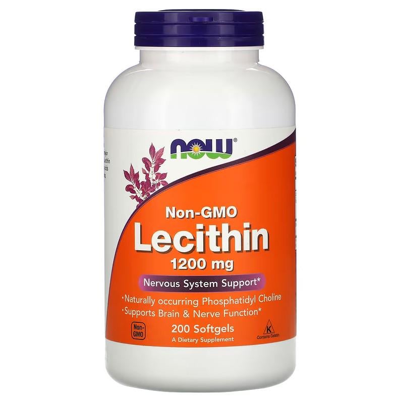 Натуральна добавка Now Foods Lecithin 1200 мг 200 капсул