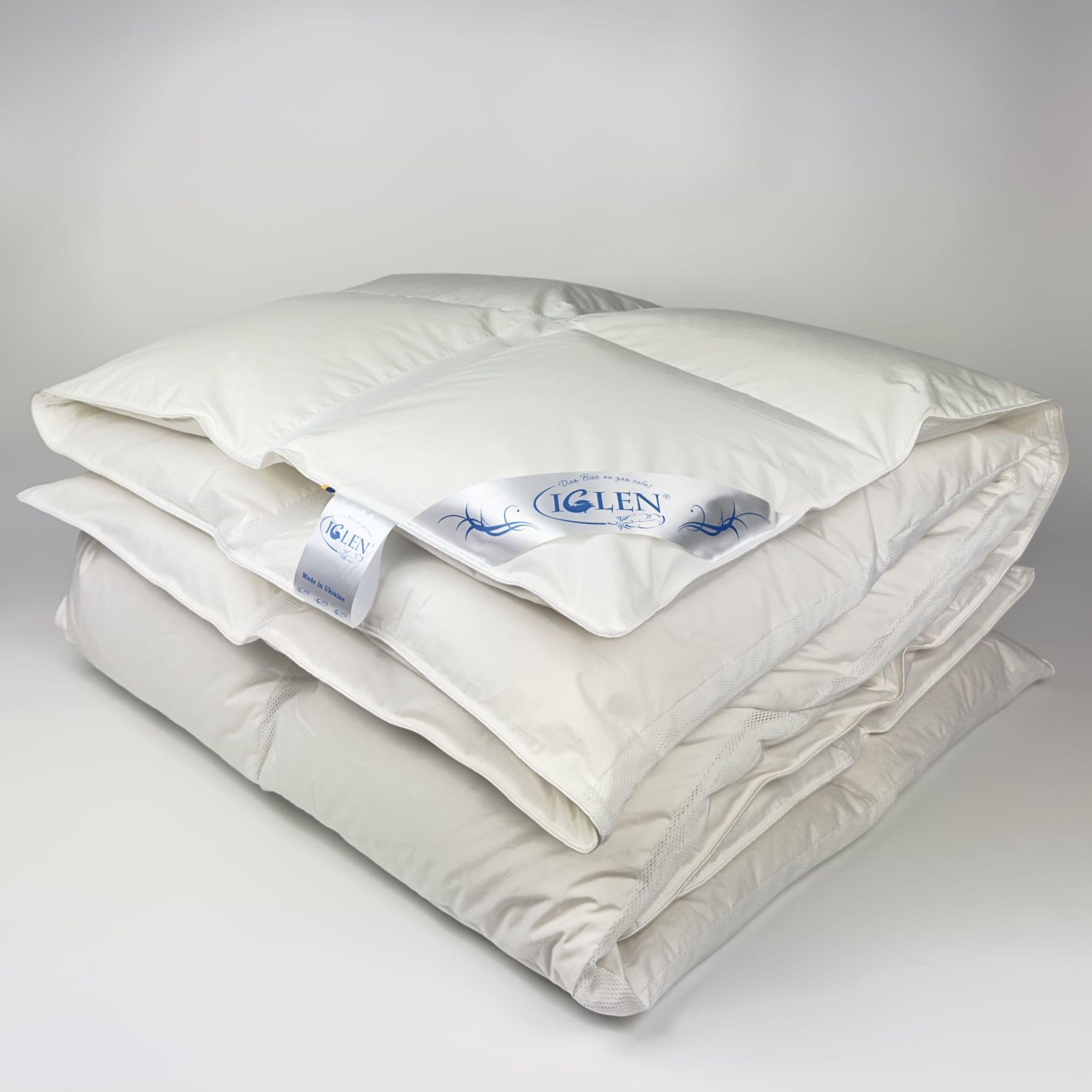 Одеяло пуховое зимнее IGLEN Climate-comfort с белым гусиным пухом двуспальное 160x215 см (16021510W)