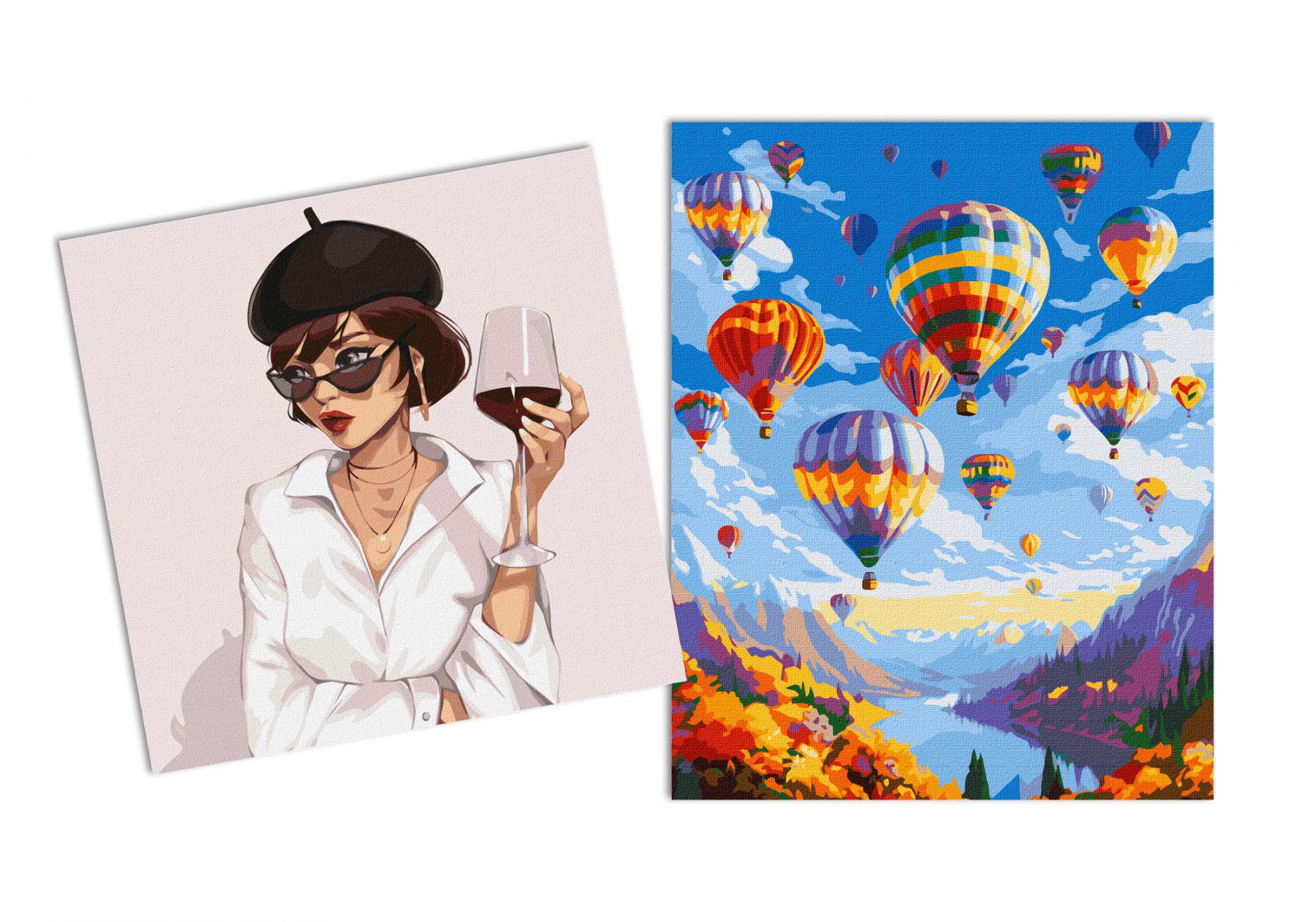 Набор картин по номерам Идейка 2в1 Магический полет 40x50 см KHO6332 и Парижский стиль 40x40 см KHO4896 (CKHO8183)