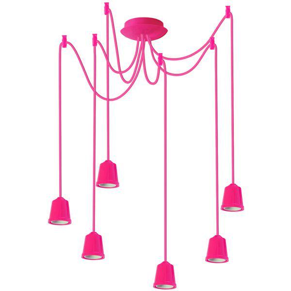 Підвісний світильник ERKA 626 стельовий 6xЕ27 2 м Рожевий (27552383)