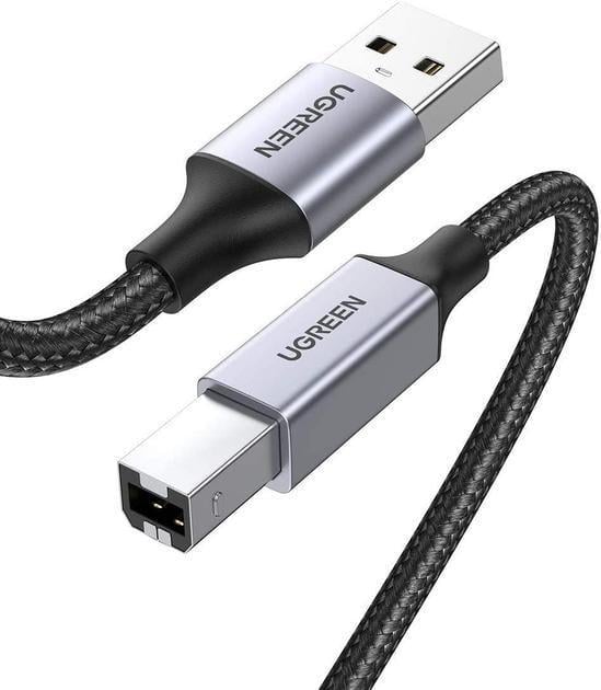 Кабель UGREEN US369 USB 2.0 to USB type B USB Printer Cable для принтерів сканерів БФП 2 м Black (80803)