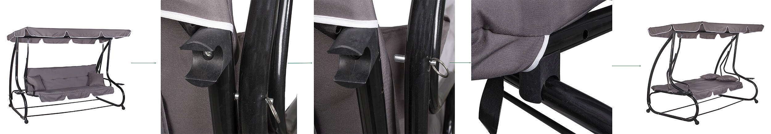 Гойдалка садова Springos Linda з навісом 162x241 см (GS0003) - фото 9