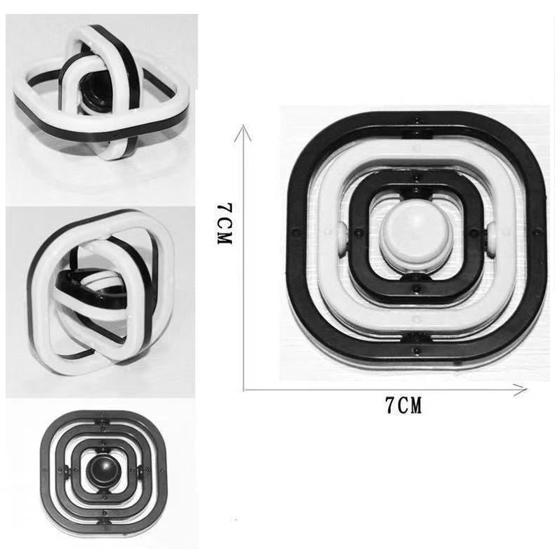 Антистрес гаджет спинер-гироскоп бесконечый флип Чёрно-белый (NR0064) - фото 3