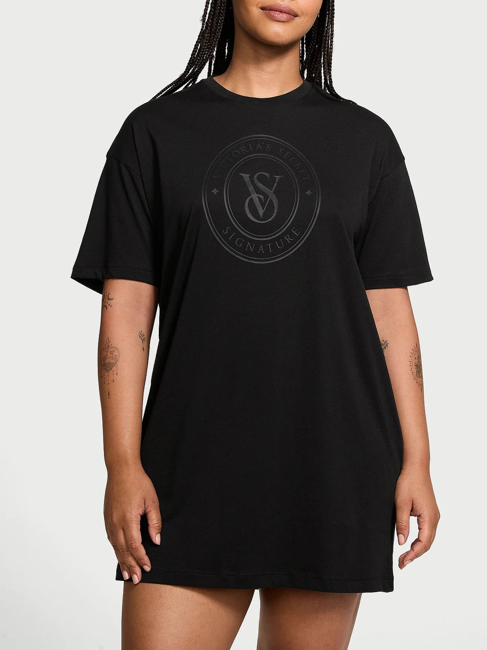 Нічна сорочка Victoria's Secret Cotton Oversized Sleep Tee XS/S Чорний (178536942155)