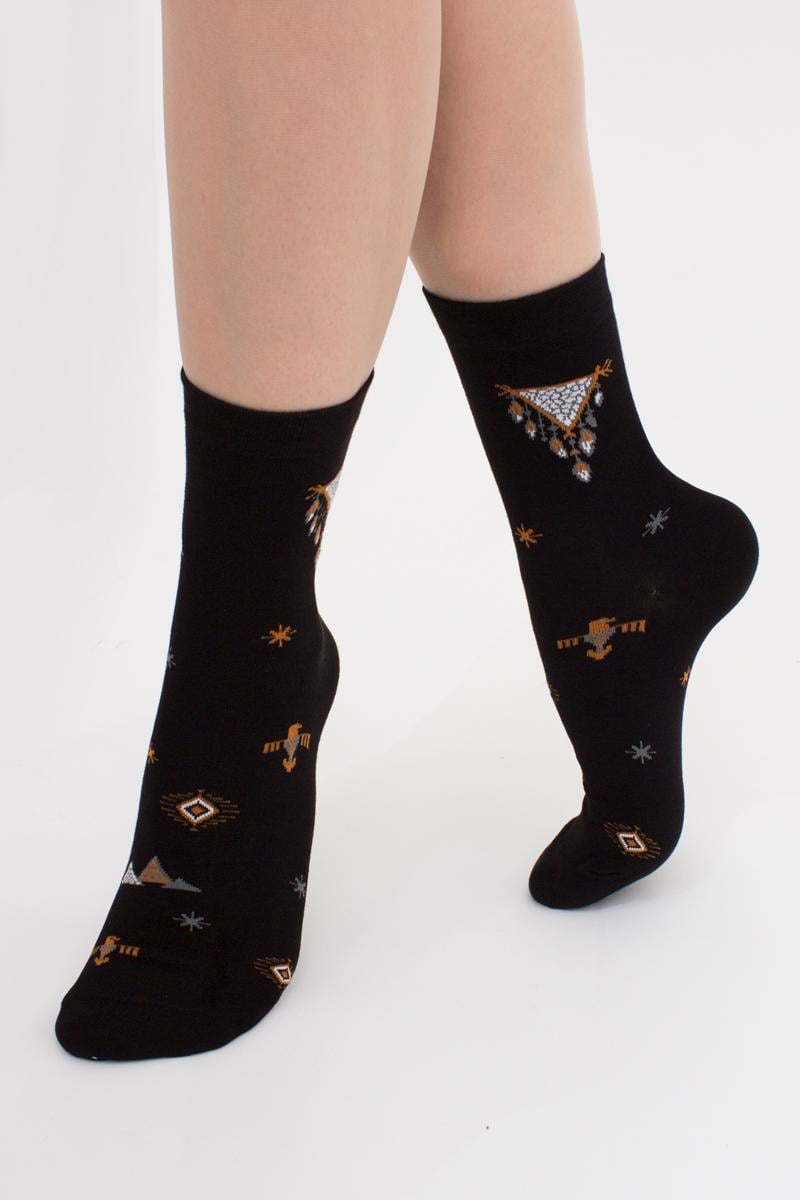 Шкарпетки жіночі бавовняні Giulia WS3 BOHO Ловець снів 002 р. 36-40 Black (4823116900998)