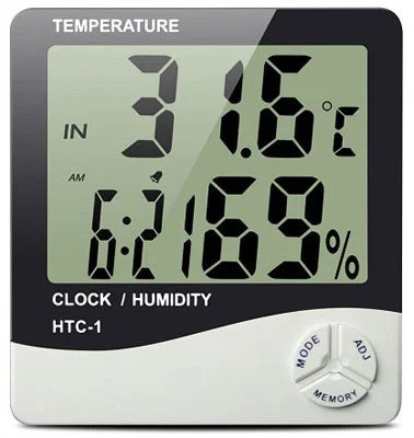 Часы настольные HTC-1 с гигрометром и термометром (IBW580O)