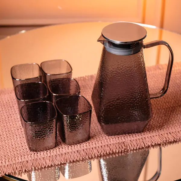 Набор кувшин со стаканами фактурныке 1,8/0,2 л Серый - фото 5 Набор кувшин со стаканами фактурныке 1,8/0,2 л Серый - фото 5