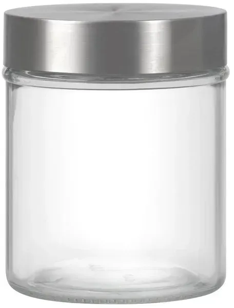 Банка скляна кругла MILOS з матовою кришкою з нержавіючої сталі 0,7 л (45309)