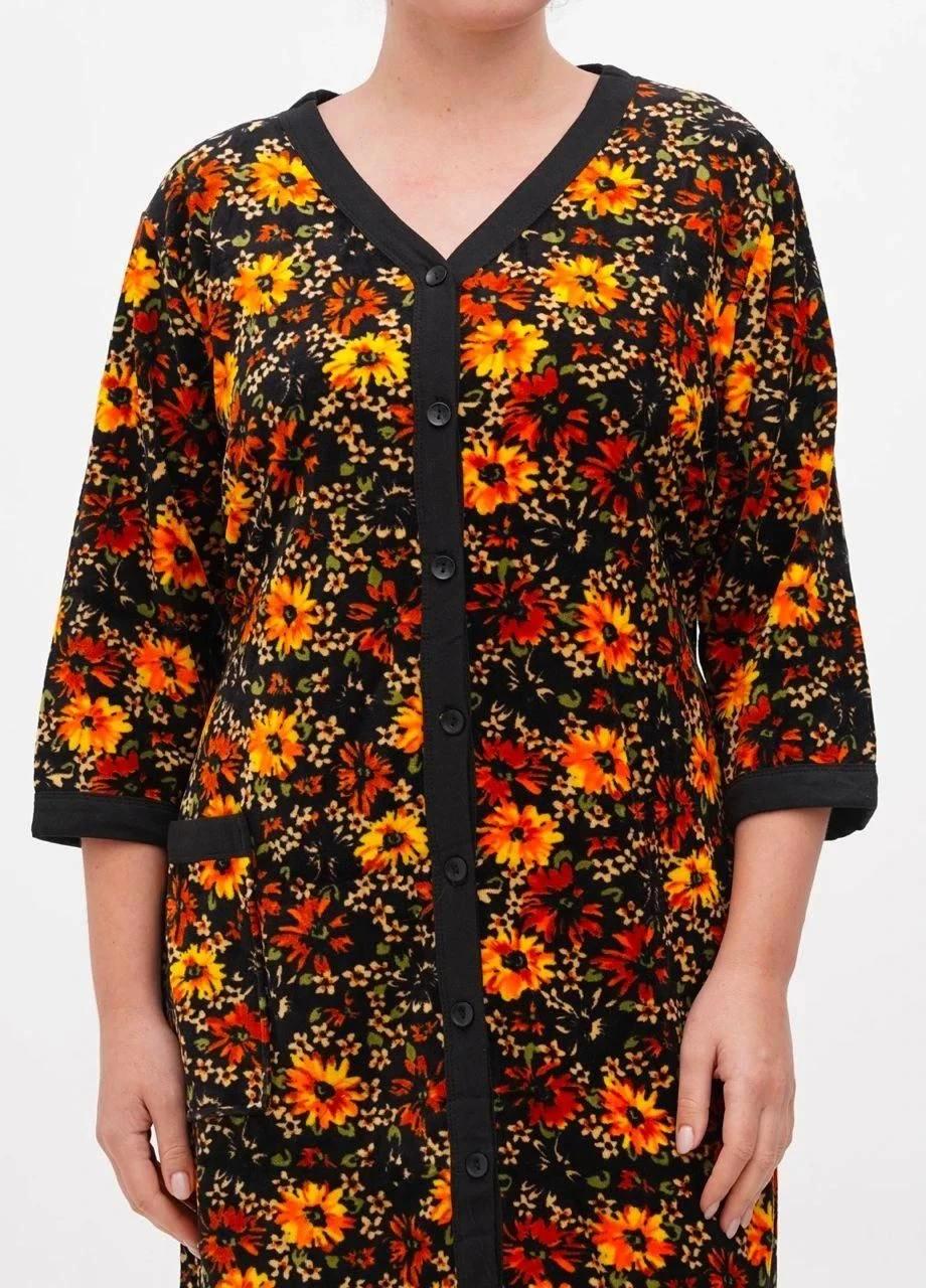 Халат женский Romeo Life велюровый р. 52-54 Коричневый (1015-02-52-54) - фото 4