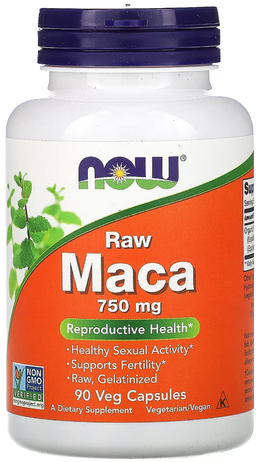 Мака перуанська необроблена NOW Foods Maca 750 мг 90 капсул