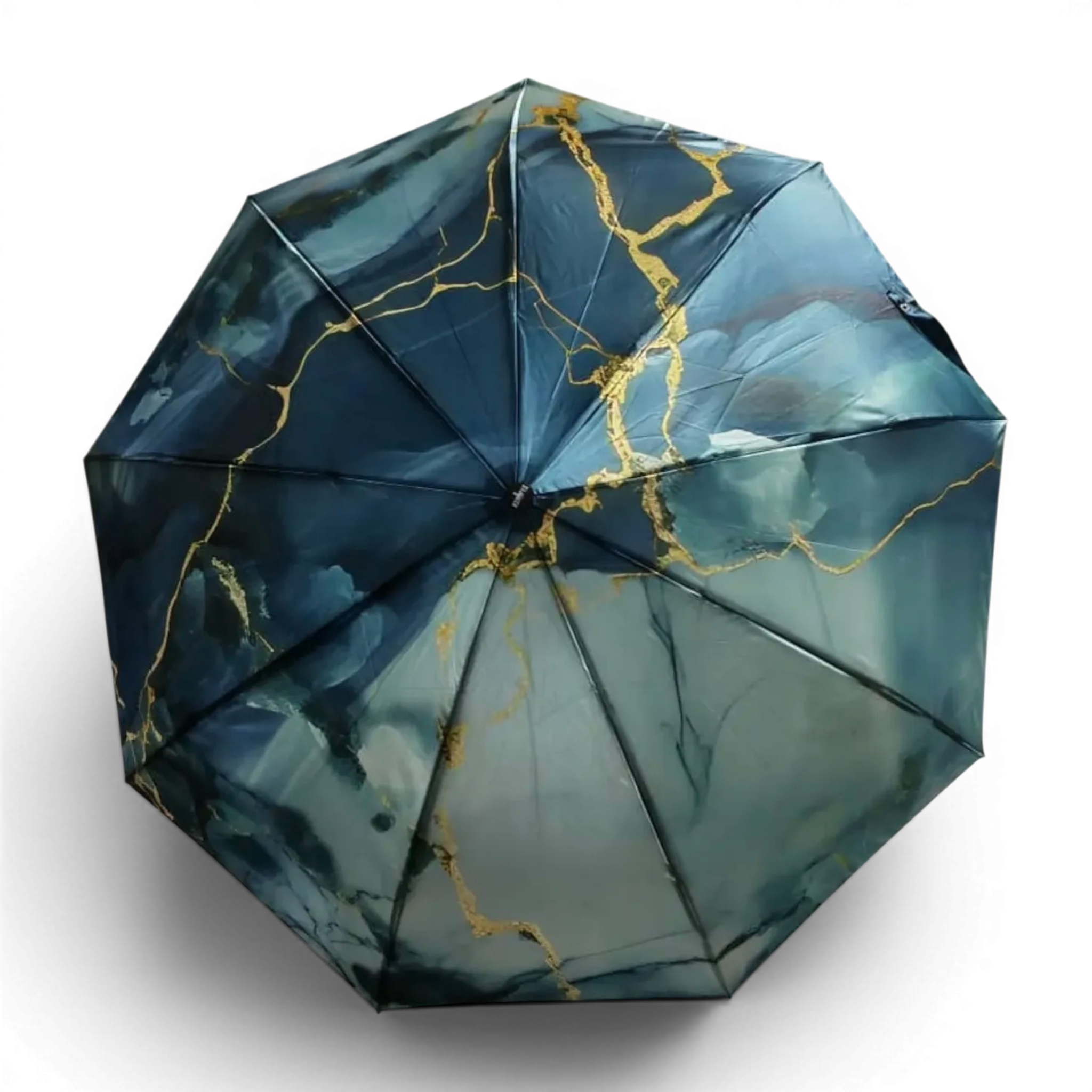 Женский зонт полуавтомат Elephants Marble Satin 34080 Turquoise 9 спиц