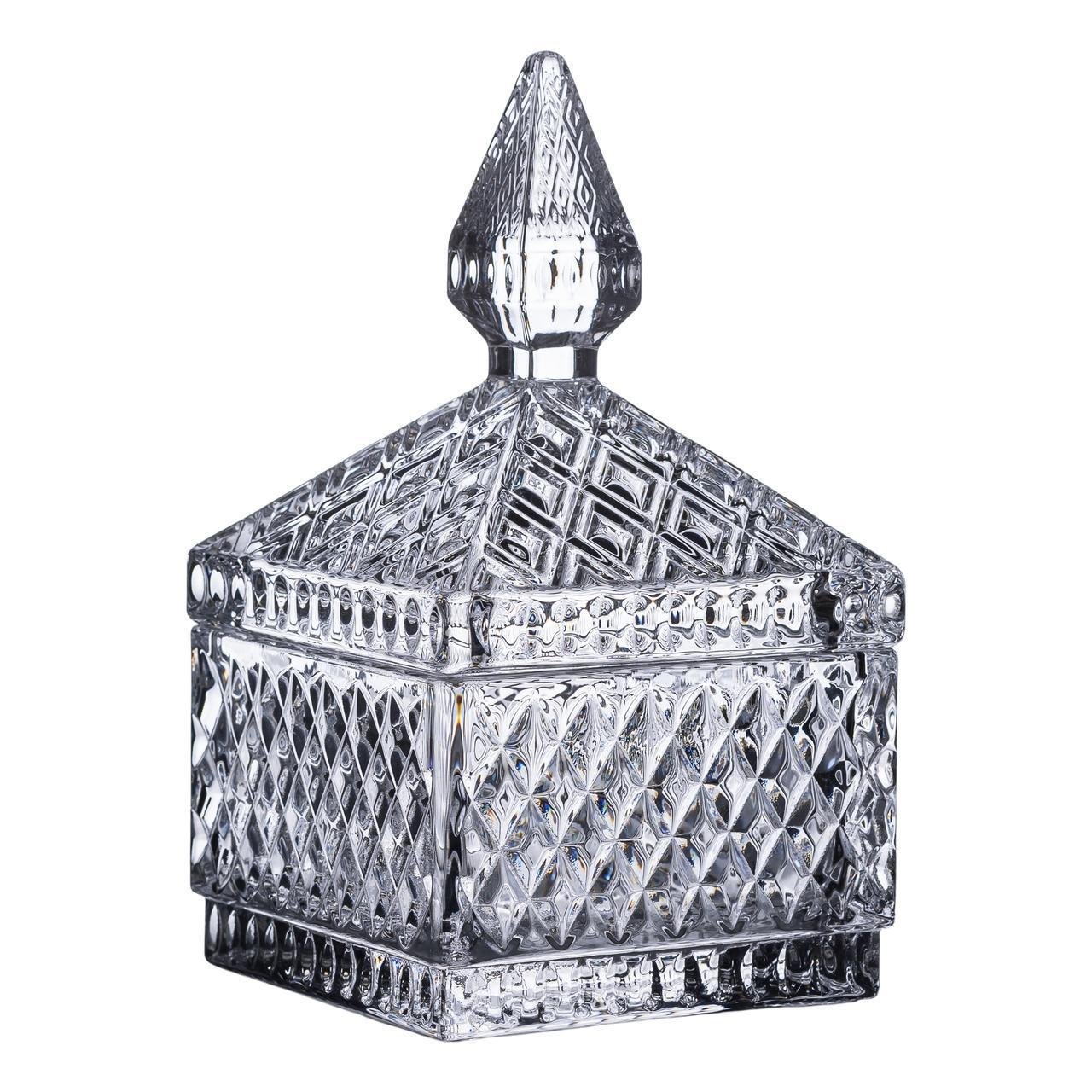 Цукорниця скляна з кришкою квадратна HP-YH-41 8,5х8,5х15 см (A-033642) Цукорниця скляна з кришкою квадратна HP-YH-41 8,5х8,5х15 см (A-033642)