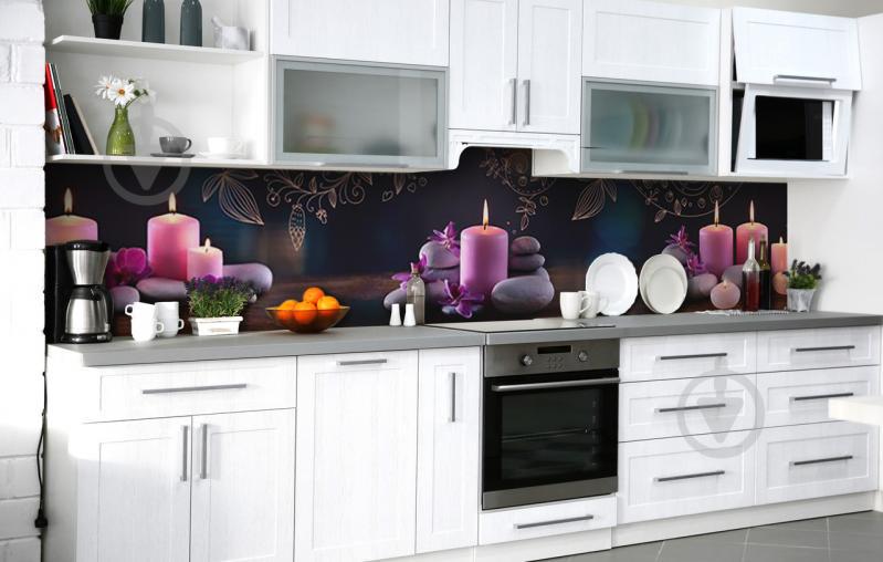 Скинали на кухню Zatarga «Магнолия в свечах» 600х2500 мм виниловая 3Д наклейка кухонный фартук самоклеящаяся Скинали на кухню Zatarga «Магнолия в свечах» 600х2500 мм виниловая 3Д наклейка кухонный фартук самоклеящаяся