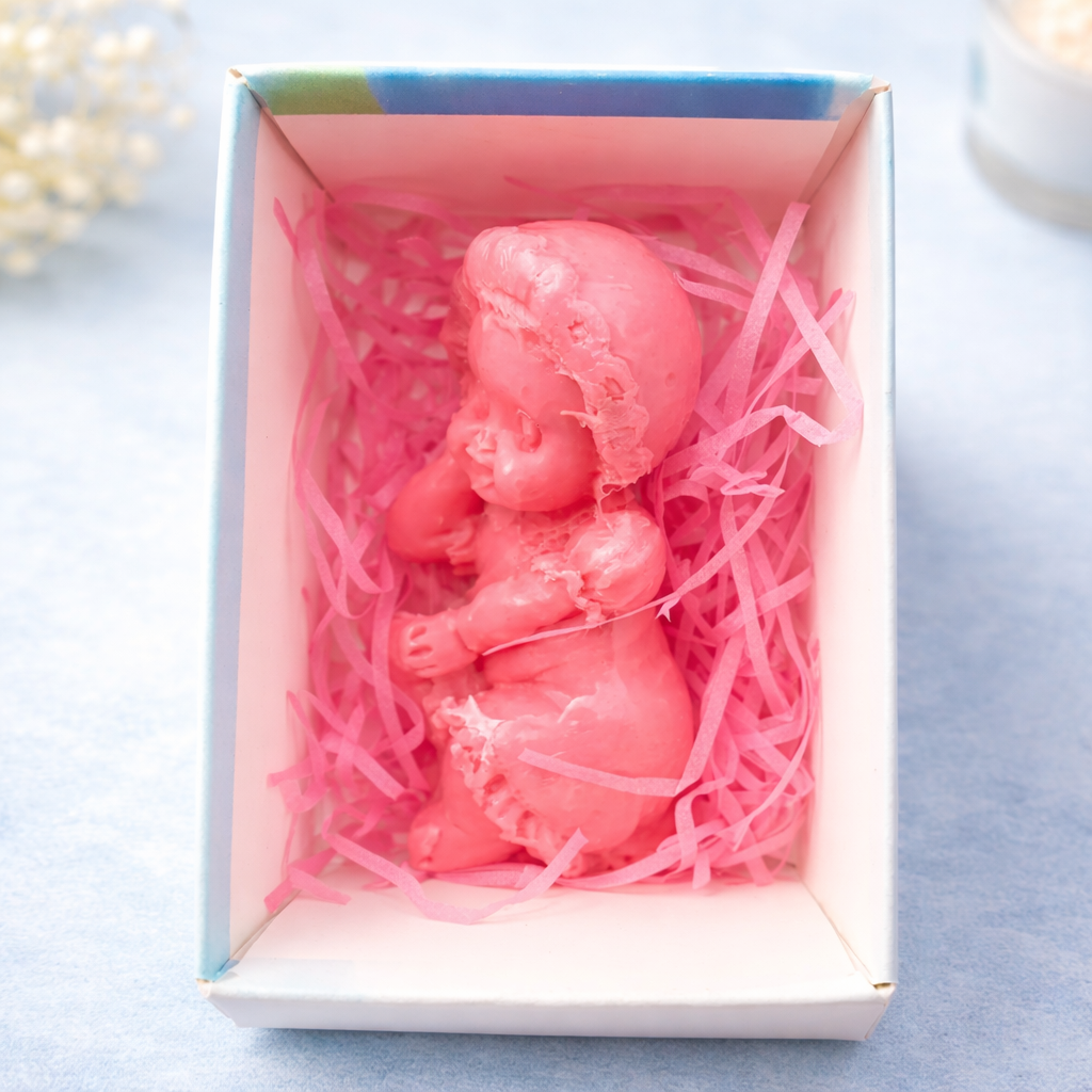 Мыло сувенирное фигурное Девочка в чепчике Розовый Мыло сувенирное фигурное Девочка в чепчике Розовый