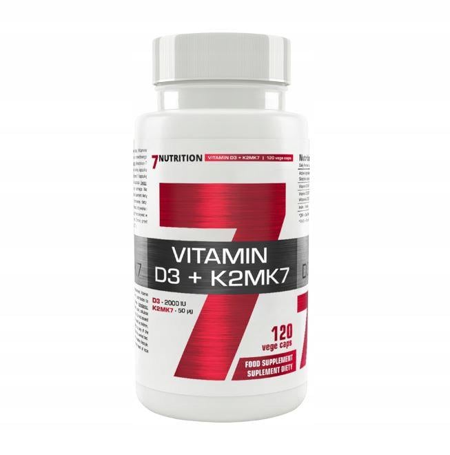 Вітамін D3 і Вітамін K2 7 Nutrition Vitamin D3 2000 IU K2 MK-7 50 mcg 120 капс. - фото 1