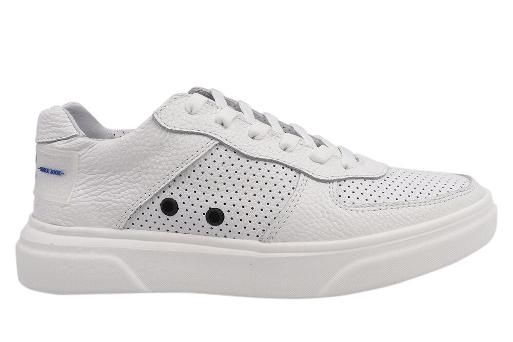 Кеди чоловічі Visazh зі шкіри на низькому ходу на шнурівці р. 43 Білий (212-21LTSP) - фото 3