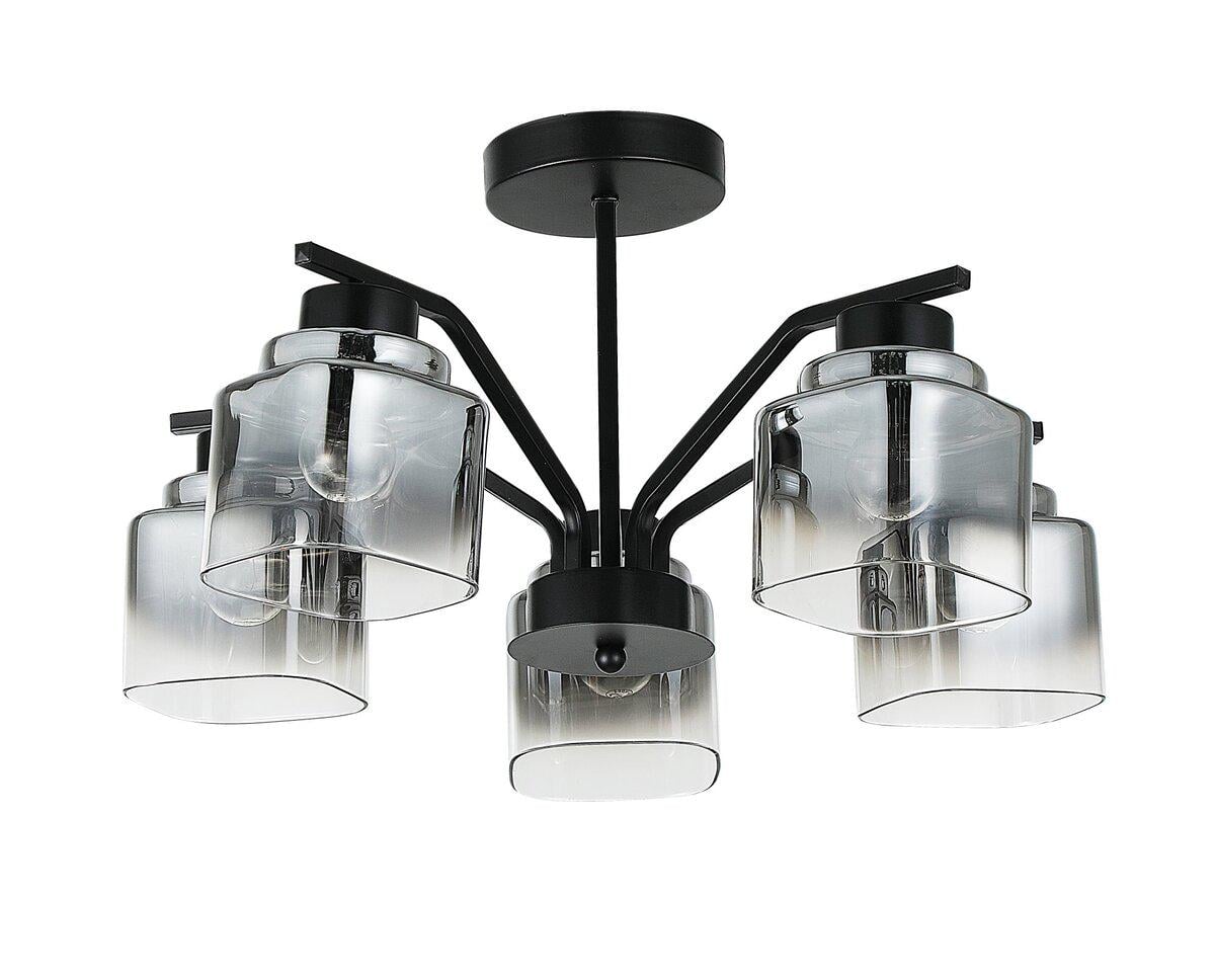 Люстра потолочная Light House SRS-20667/5 плафоны дымчатые Черный