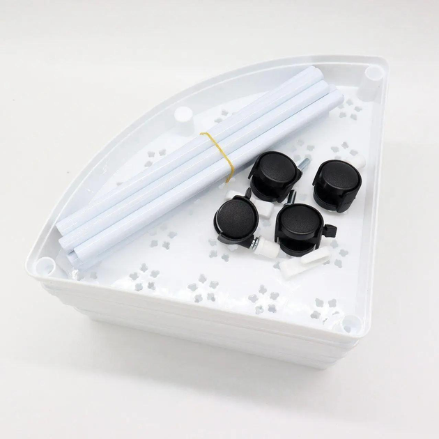 Полиця кутова підлогова у ванну для зберігання речей на 4 яруси - фото 6 Полиця кутова підлогова у ванну для зберігання речей на 4 яруси - фото 6