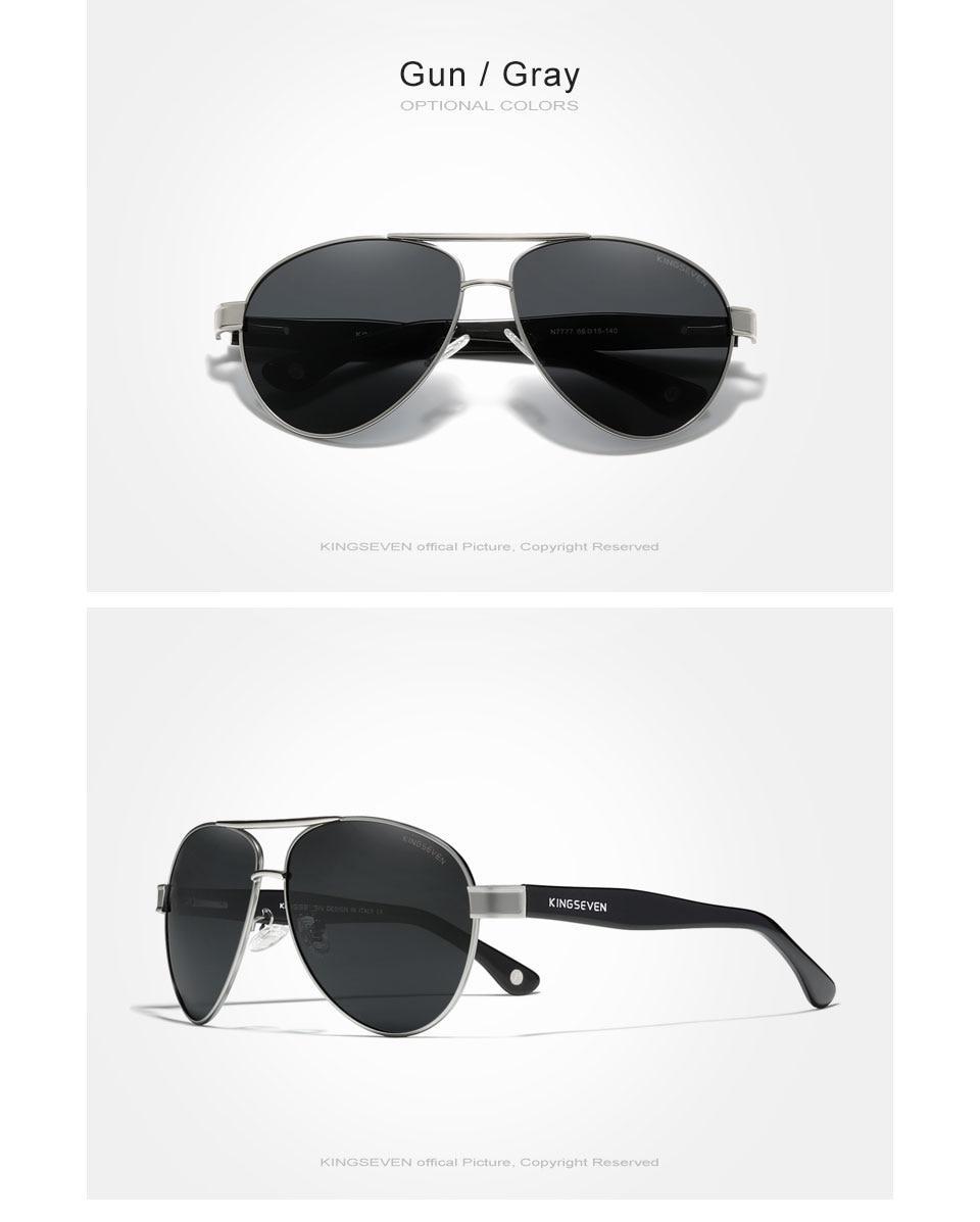 Солнцезащитные очки KINGSEVEN DESIGN Авиаторы с градиентными линзами Серый (N7777) - фото 3