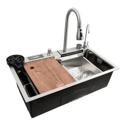 Мойка кухонная многофункциональная Zerix ZH7546-SET-06.SUS304 decor со встроенным смесителем (ZX5682)