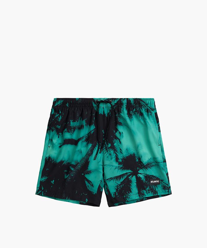 Шорти пляжні чоловічі Atlantic KMB-227 на шнурку з принтом пальм і бічними кишенями S Зелений/Чорний (2600604811) - фото 3 Шорти пляжні чоловічі Atlantic KMB-227 на шнурку з принтом пальм і бічними кишенями S Зелений/Чорний (2600604811) - фото 3