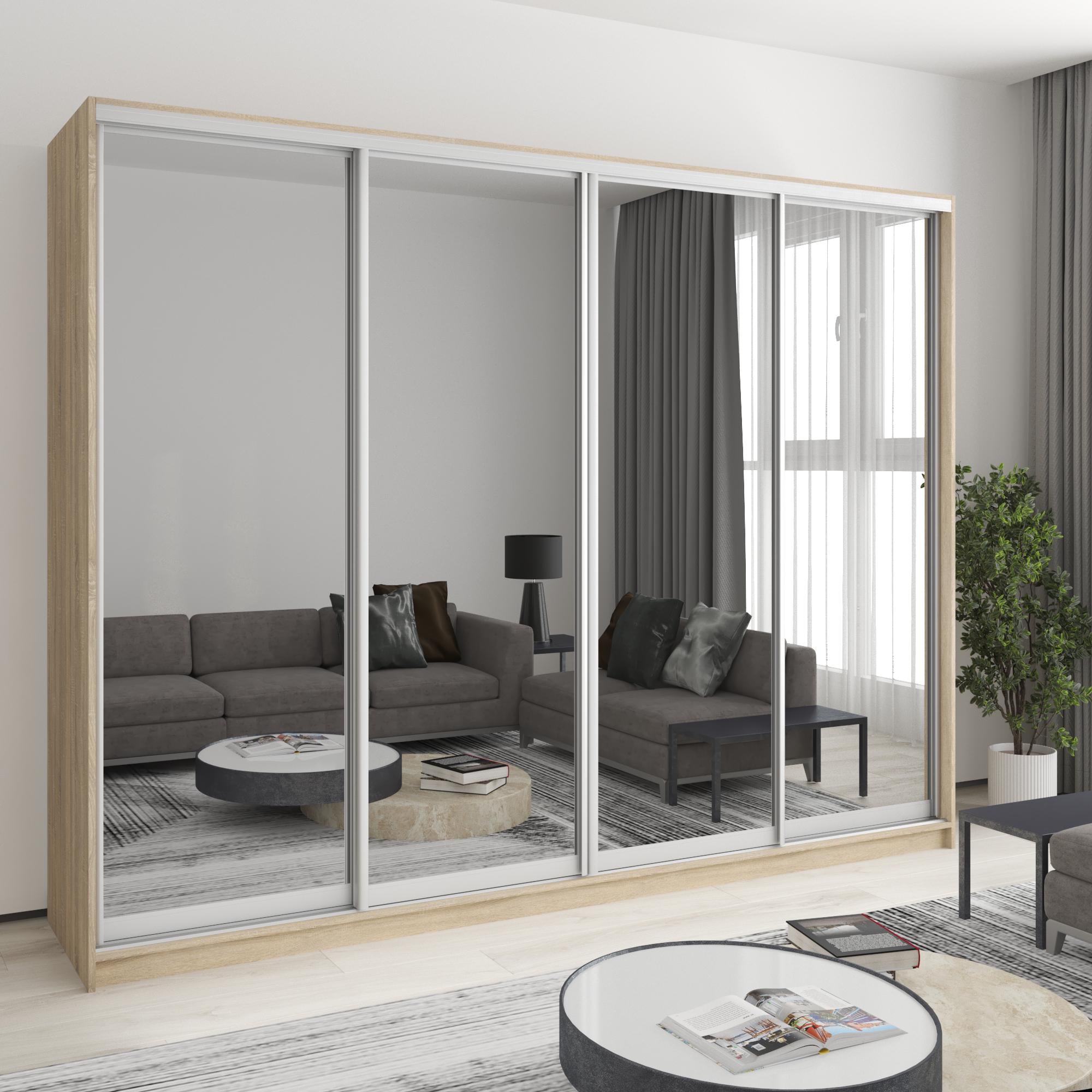 Шкаф-купе четырехдверный MebelStar Комбо AL 4 зеркала 270x60x210 см Дуб сонома (MBS-12592)
