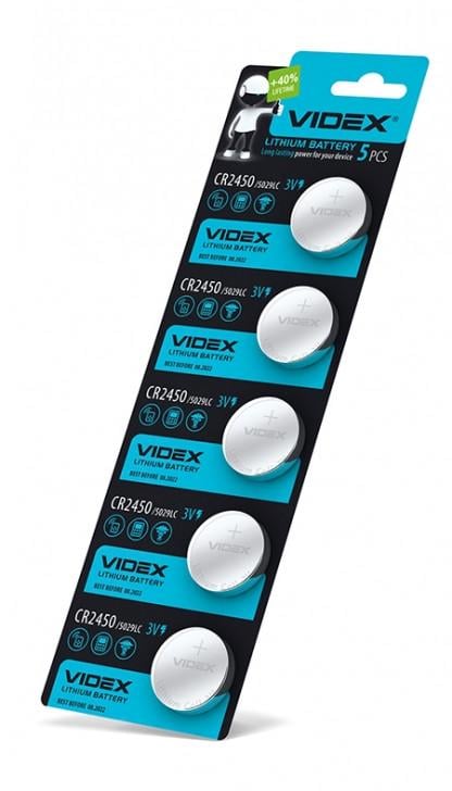 Батарейки Videx CR2450 литиевые (23462/CR2450)