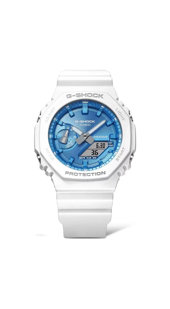 Наручные часы мужские Casio G-Shock GA-2100WS-7A ударопрочные с карбоновым корпусом/водозащитой 200 м/подсветкой Синий (3048976950)