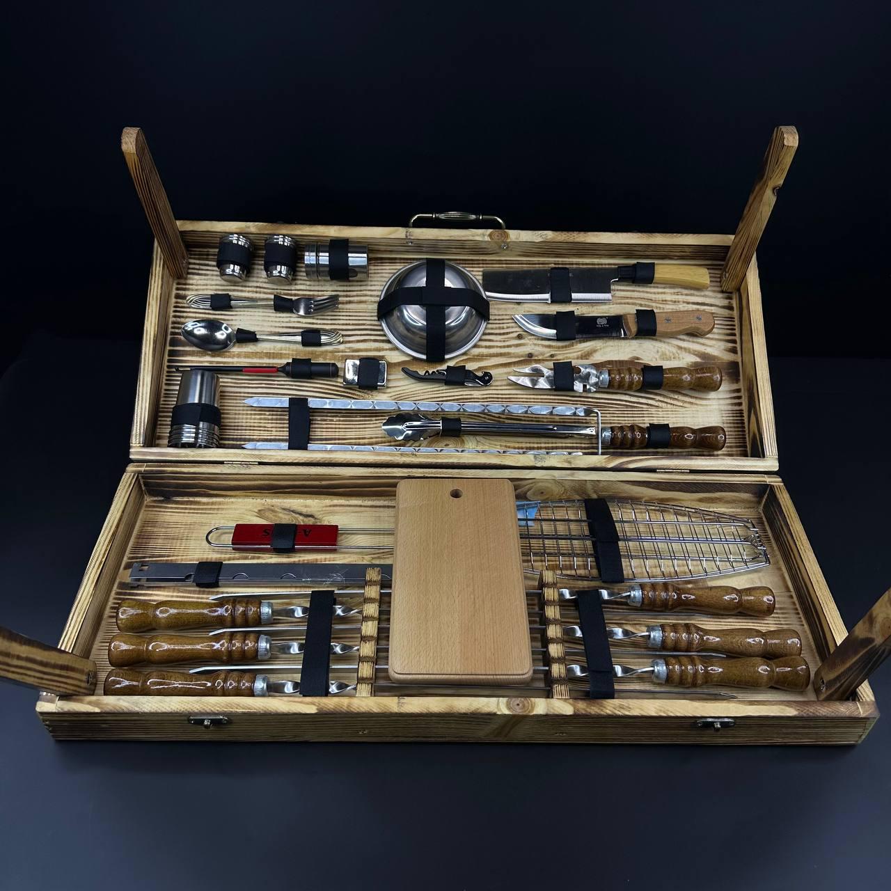 Набор шашлычных в кейсе со столиком XL