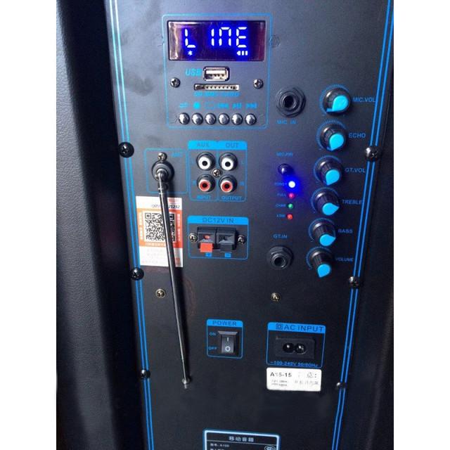 Активная колонка с радиомикрофонами TEMEISHENG A15-15 USB/Bluetooth/Аккуммулятор (Col-001) - фото 4