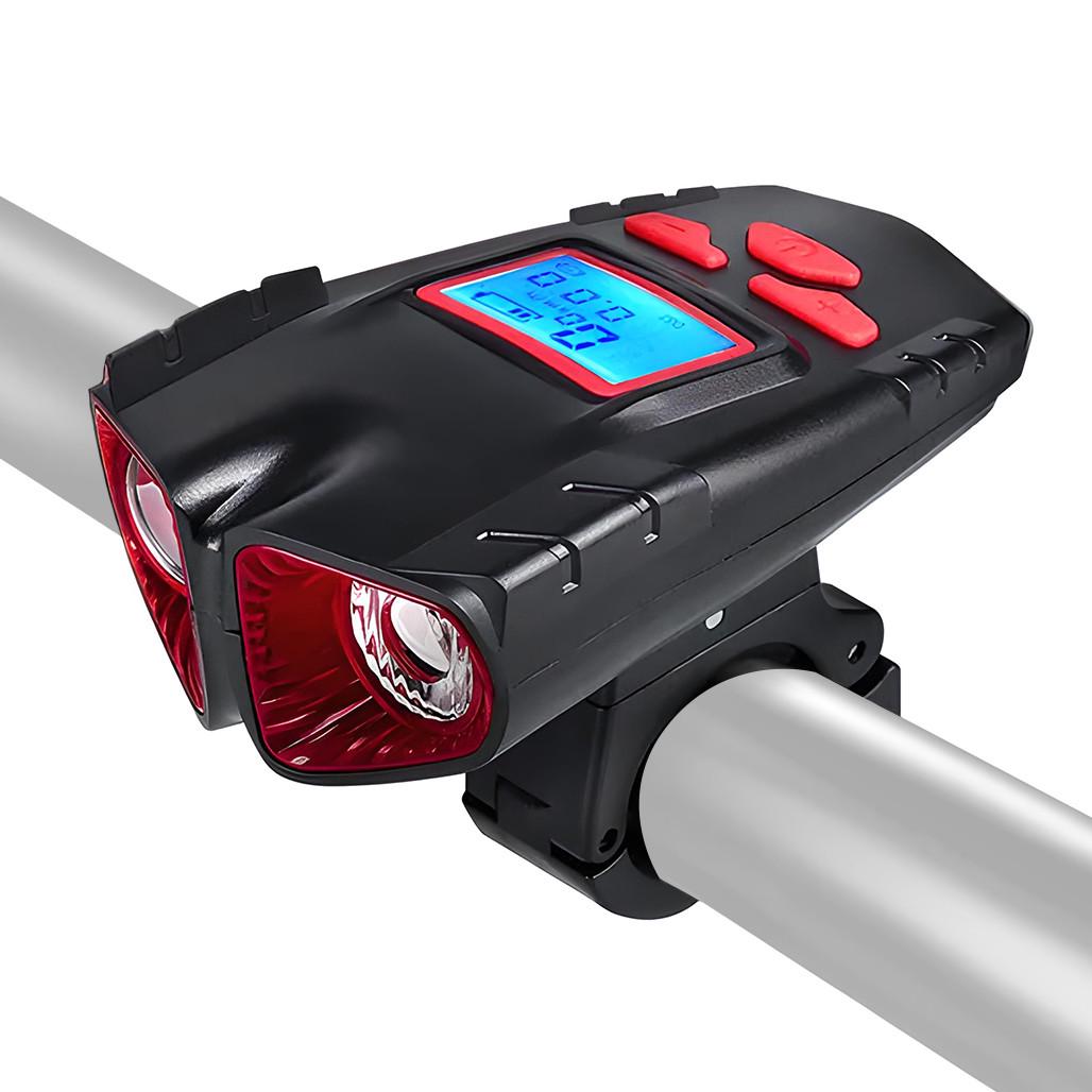 Фара для велосипеда передня Bike Light 580-2T6-A зі звуковим сигналом та спідометром