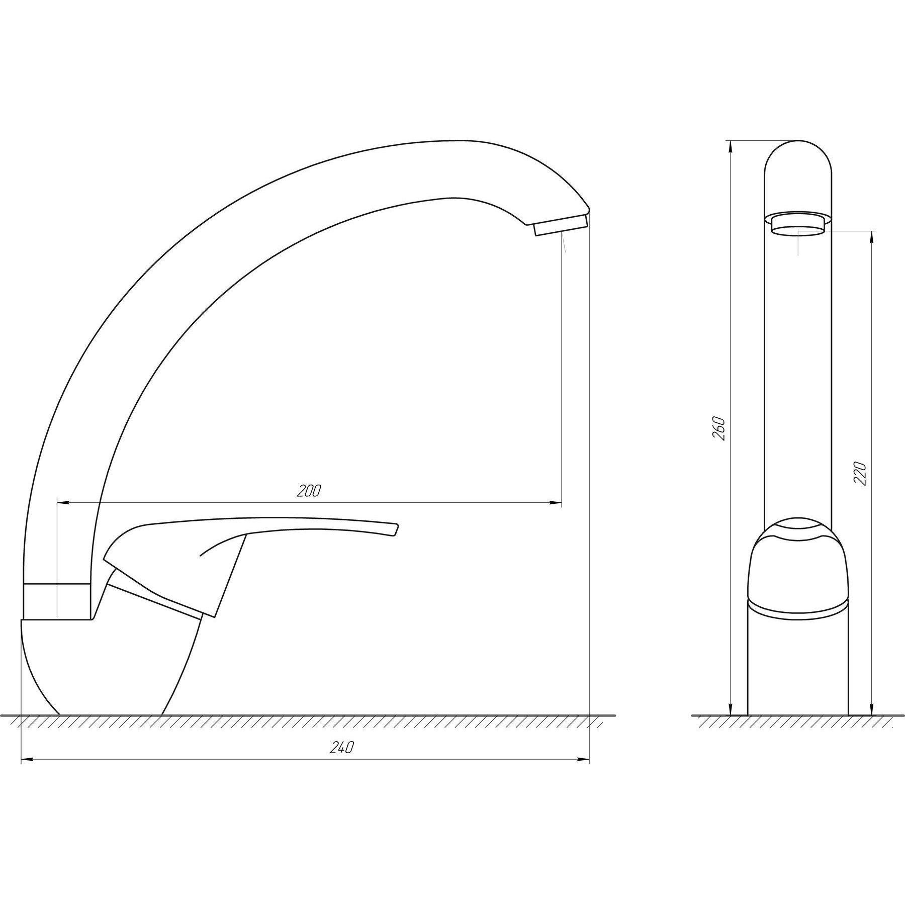 Змішувач для кухні Globus Lux Solly GLSO-0203S-2 Arena - фото 2