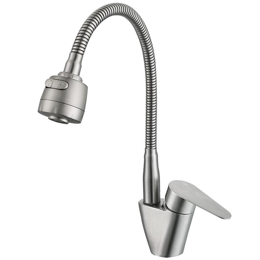 Смеситель для кухни Wezer POD4D-04 с гибким изливом Сатин (251060)