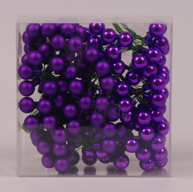 Шарики стеклянные 1,5 см 12 пучков 144 шарика Фиолетовый (40200)