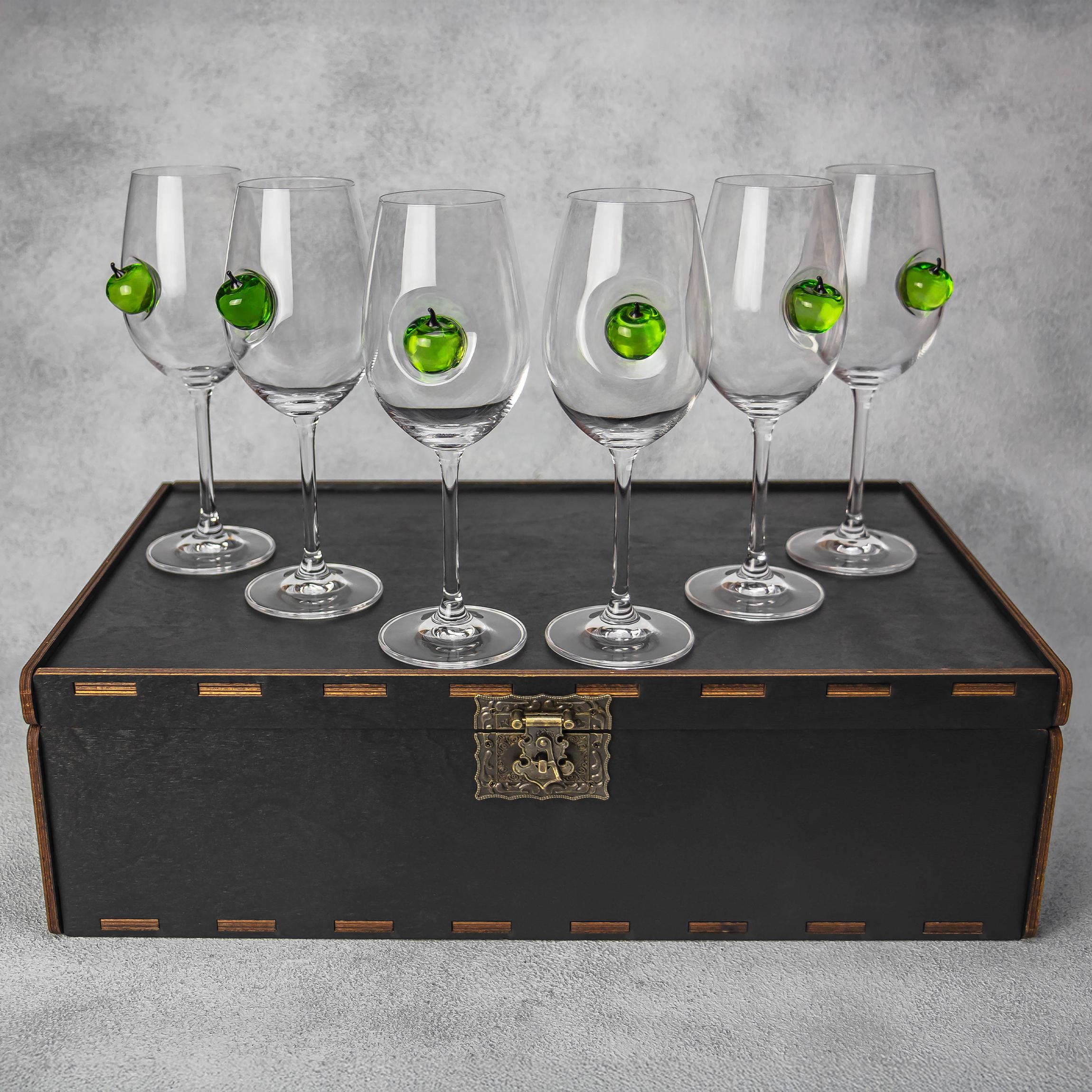 Набір VSKLO на 6 келихів для вина з яблуком 350 мл (31517094)