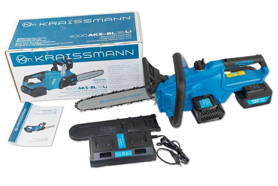 Пила ланцюгова акумуляторна KRAISSMANN 4000 AKS-BL 36 Li (28528952) - фото 3 Пила ланцюгова акумуляторна KRAISSMANN 4000 AKS-BL 36 Li (28528952) - фото 3