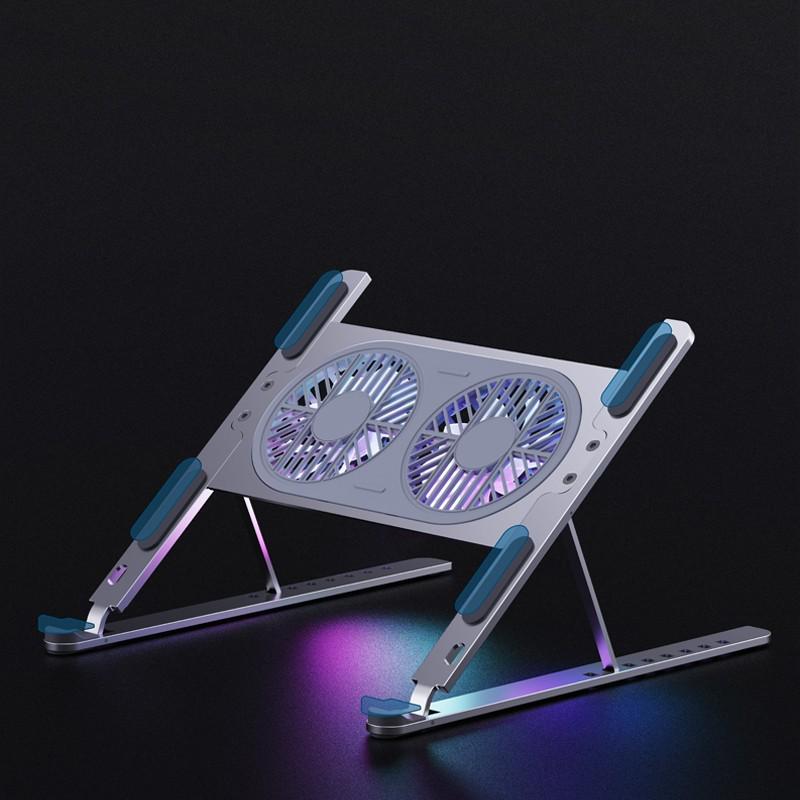 Підставка для ноутбука/планшета портативна Ice Vibe Pad з охолодженням та підсвіткою Aluminium alloys Grey (VA-P11F-GR) - фото 7 Підставка для ноутбука/планшета портативна Ice Vibe Pad з охолодженням та підсвіткою Aluminium alloys Grey (VA-P11F-GR) - фото 7