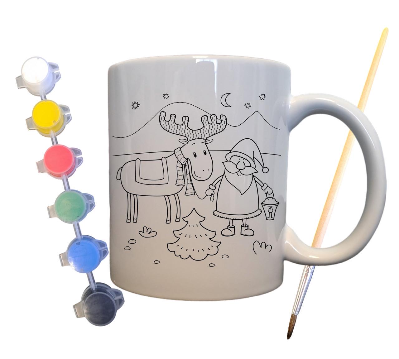 Набор для творчества кружка раскраска Новогодние Праздники 330 мл Белый (КР0059)