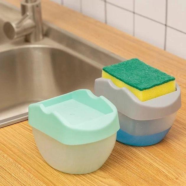 Диспенсер для миючого засобу ZHM1018 Soap Pump Sponge Caddy із місцем для губки 385 мл (ZHM1018) - фото 6