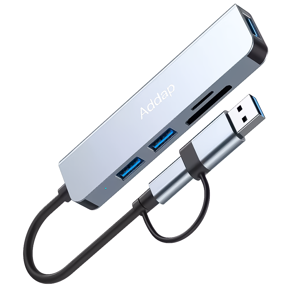 Разветвитель для ноутбука USB type-C Addap MH-14D 5в1 USB 3.0/USB 2.0/SD/MicroSD