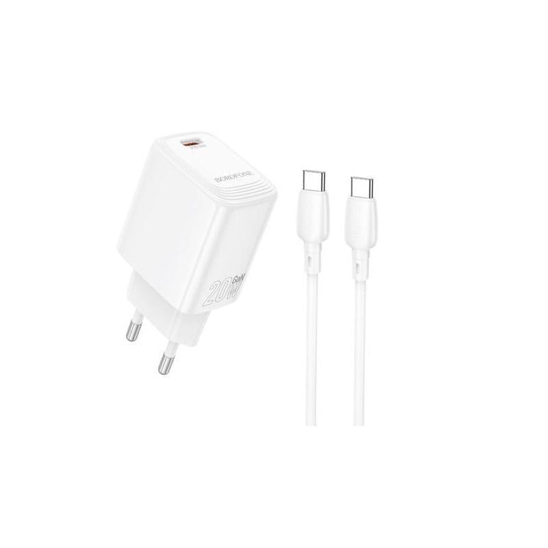 Зарядное устройство сетевое с кабелем Borofone BN26 Fuente single-port PD20W Charger Set C to C EU White (6941991120251) Зарядное устройство сетевое с кабелем Borofone BN26 Fuente single-port PD20W Charger Set C to C EU White (6941991120251)