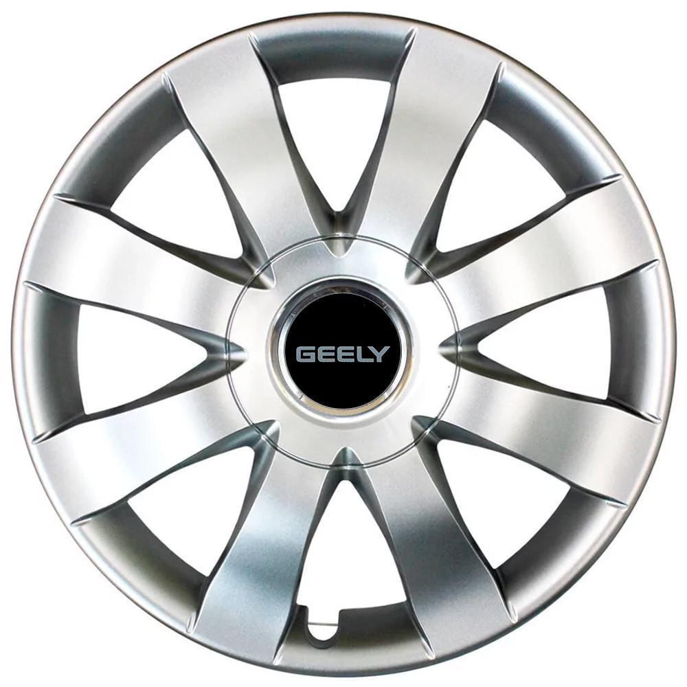 Колпаки SJS 323 с логотипом Geely R15 4 шт. Серебристый