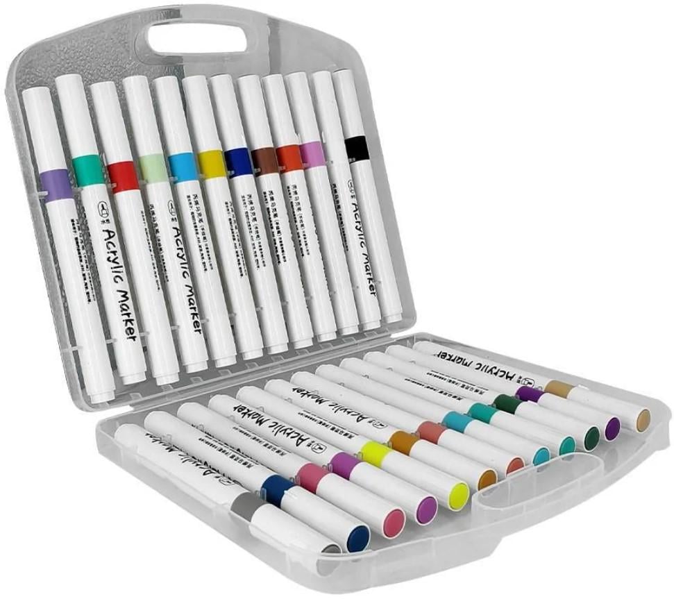 Набор скетч-маркеров акриловых YULIN водостойкие в кейсе 24 шт. (MX-00009306) - фото 2
