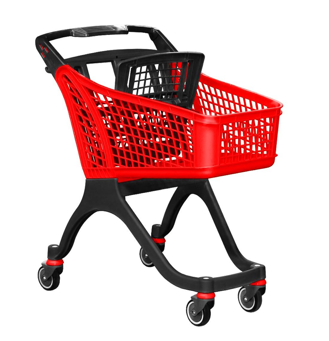 Пластиковий візок для супермаркета 100 л Червоний